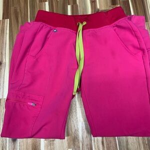 Figs Fuchsia Pink joggers with Drawstring Waist